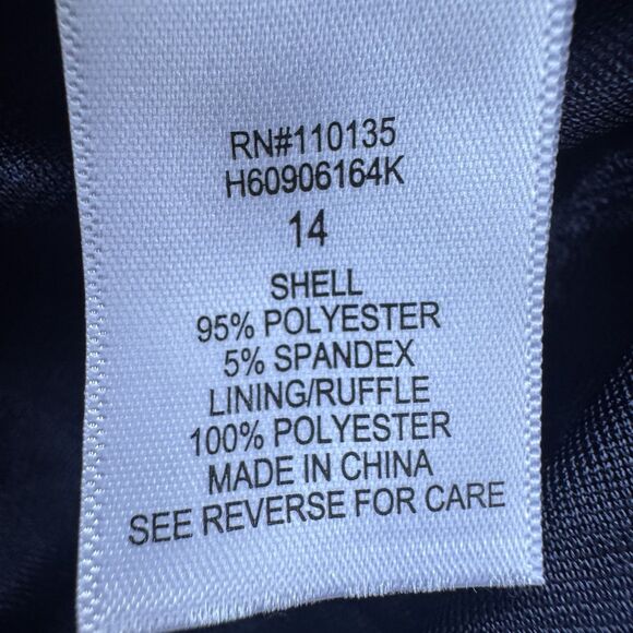 Knitworks Navy Floral Print Dress For Girls 14 or Women Size S with Pearls - Picture 12 of 14